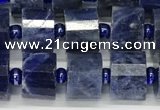 CRB1074 15.5 inches 7*9mm - 8*10mm faceted tyre sodalite beads