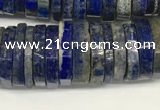 CRB1085 15.5 inches 5*20mm - 6*22mm faceted heishi lapis lazuli beads