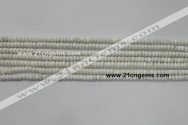 CRB109 15.5 inches 2.5*4mm faceted rondelle white agate beads