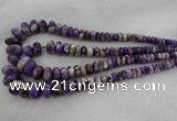 CRB1102 15.5 inches 5*8mm - 9*18mm rondelle dogtooth amethyst beads