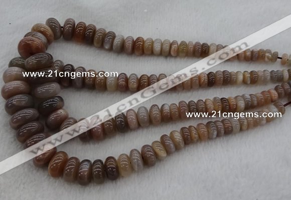 CRB1112 15.5 inches 5*8mm - 9*18mm rondelle moonstone beads