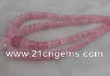 CRB1120 15.5 inches 5*8mm - 9*18mm faceted rondelle rose quartz beads