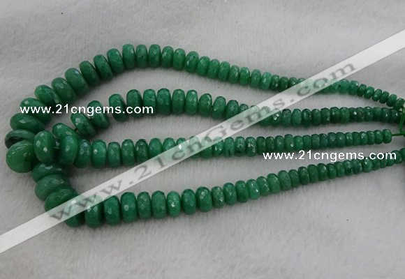 CRB1127 15.5 inches 5*8mm - 9*18mm faceted rondelle green aventurine beads