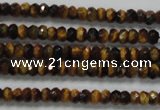 CRB116 15.5 inches 3*5mm faceted rondelle yellow tiger eye beads