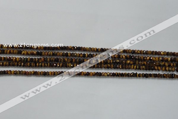 CRB116 15.5 inches 3*5mm faceted rondelle yellow tiger eye beads