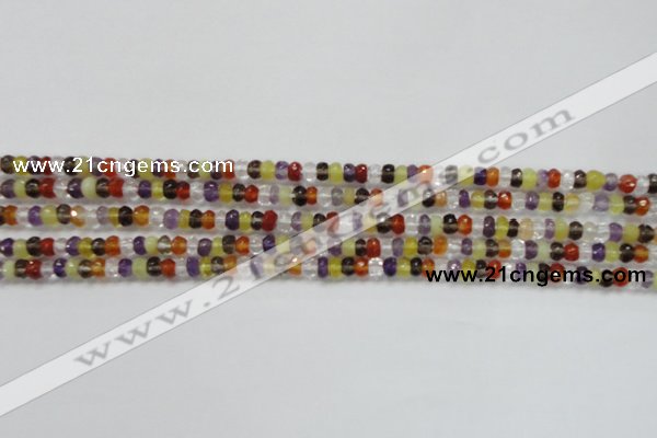 CRB120 15.5 inches 3*5mm faceted rondelle mixed quartz beads