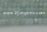 CRB1200 15.5 inches 3*4mm faceted rondelle aquamarine beads