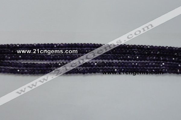 CRB121 15.5 inches 4*6mm faceted rondelle amethyst beads