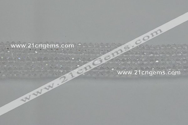 CRB1210 15.5 inches 4*6mm faceted rondelle white crystal beads