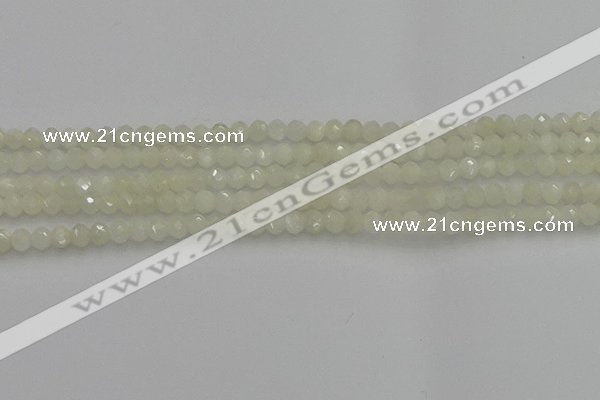 CRB1211 15.5 inches 4*6mm faceted rondelle white moonstone beads