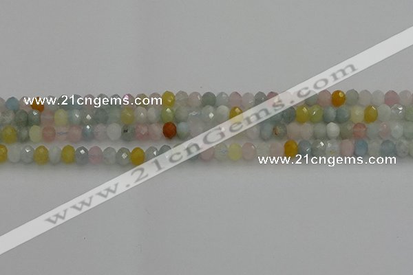 CRB1213 15.5 inches 4*6mm faceted rondelle morganite beads