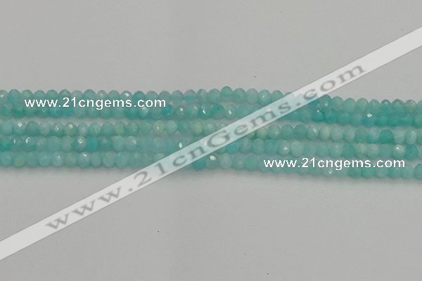 CRB1216 15.5 inches 4*6mm faceted rondelle amazonite beads