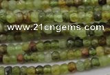 CRB122 15.5 inches 2.5*3.5mm faceted rondelle green garnet beads