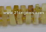 CRB1238 15.5 inches 5*8mm tyre matte yellow opal gemstone beads