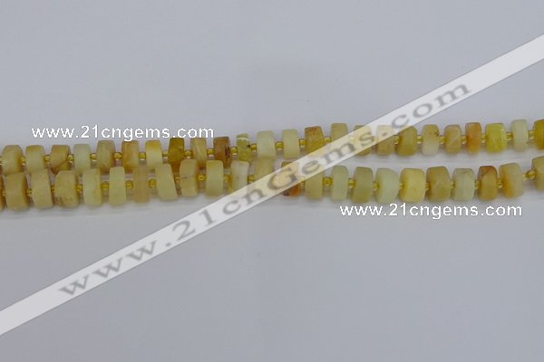 CRB1238 15.5 inches 5*8mm tyre matte yellow opal gemstone beads