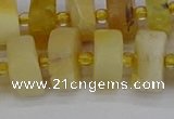 CRB1241 15.5 inches 7*14mm tyre matte yellow opal gemstone beads