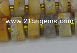 CRB1247 15.5 inches 6*12mm tyre matte crazy lace agate beads