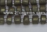 CRB1259 15.5 inches 5*8mm tyre matte pyrite gemstone beads