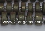 CRB1261 15.5 inches 6*12mm tyre matte pyrite gemstone beads