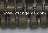 CRB1262 15.5 inches 7*14mm tyre matte pyrite gemstone beads