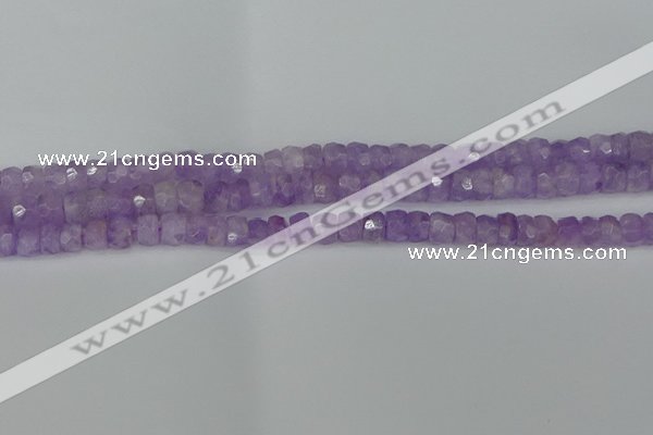 CRB1270 15.5 inches 4*6mm faceted rondelle lavender amethyst beads