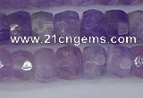 CRB1272 15.5 inches 6*10mm faceted rondelle lavender amethyst beads