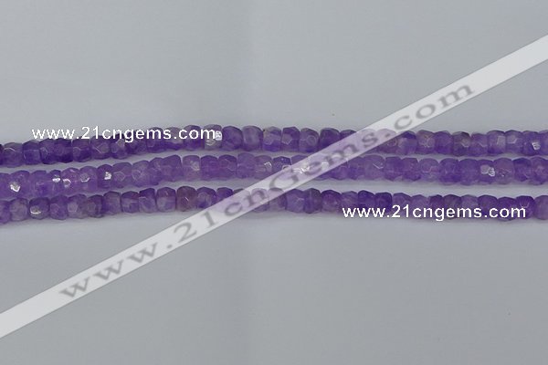 CRB1274 15.5 inches 4*6mm faceted rondelle lavender amethyst beads