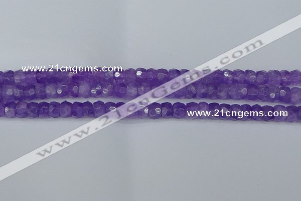 CRB1275 15.5 inches 5*8mm faceted rondelle lavender amethyst beads