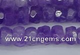 CRB1276 15.5 inches 6*10mm faceted rondelle lavender amethyst beads