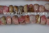 CRB1282 15.5 inches 4*6mm faceted rondelle rhodochrosite beads