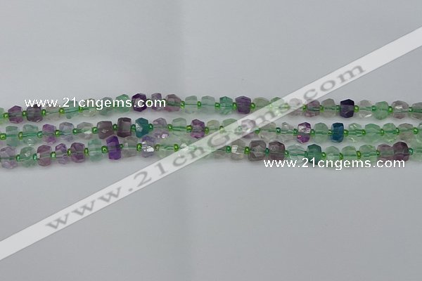 CRB1286 15.5 inches 4*6mm faceted rondelle fluorite beads