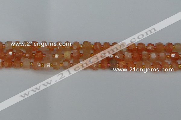 CRB1290 15.5 inches 4*6mm faceted rondelle moonstone beads