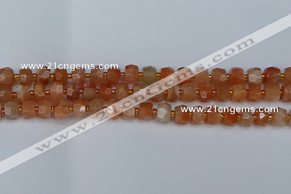 CRB1291 15.5 inches 5*8mm faceted rondelle moonstone beads