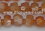 CRB1292 15.5 inches 6*10mm faceted rondelle moonstone beads