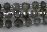 CRB1294 15.5 inches 4*6mm faceted rondelle labradorite beads