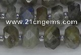 CRB1296 15.5 inches 6*10mm faceted rondelle labradorite beads