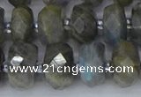 CRB1297 15.5 inches 6*12mm faceted rondelle labradorite beads