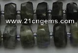 CRB1301 15.5 inches 6*10mm faceted rondelle labradorite beads