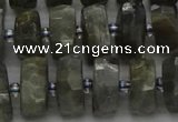 CRB1302 15.5 inches 6*12mm faceted rondelle labradorite beads