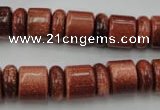 CRB131 15.5 inches 6*12mm & 10*12mm rondelle goldstone beads