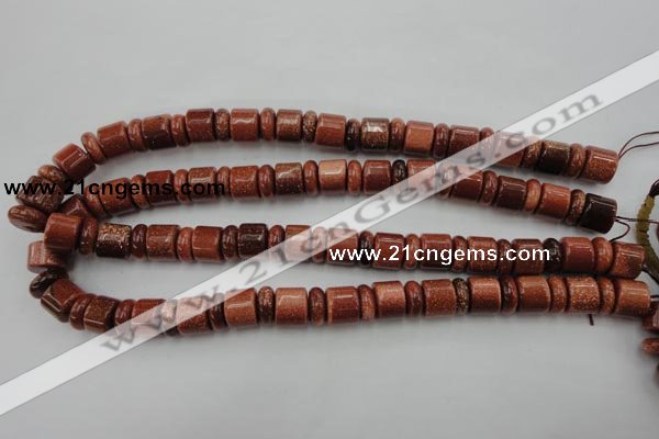 CRB131 15.5 inches 6*12mm & 10*12mm rondelle goldstone beads