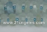 CRB1311 15.5 inches 6*10mm faceted rondelle aquamarine beads