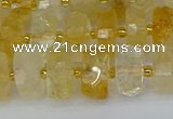 CRB1321 15.5 inches 6*10mm faceted rondelle citrine beads