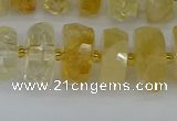 CRB1322 15.5 inches 6*12mm faceted rondelle citrine beads