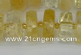 CRB1324 15.5 inches 8*16mm faceted rondelle citrine beads