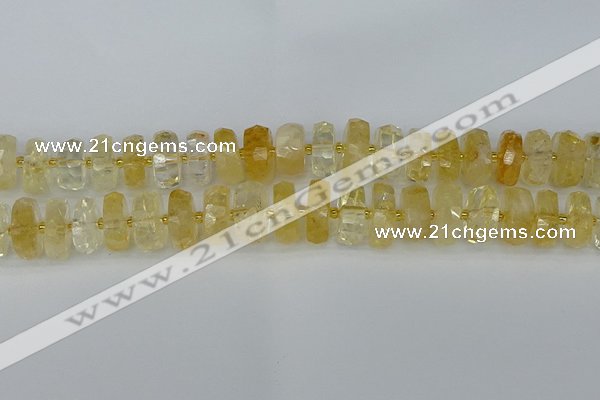 CRB1324 15.5 inches 8*16mm faceted rondelle citrine beads