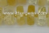 CRB1325 15.5 inches 8*18mm faceted rondelle citrine beads