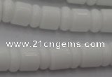 CRB133 15.5 inches 6*12mm & 10*12mm rondelle white porcelain beads