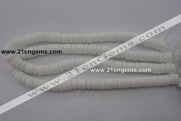 CRB133 15.5 inches 6*12mm & 10*12mm rondelle white porcelain beads