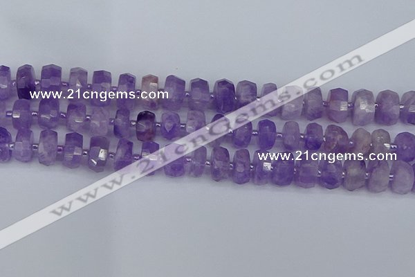 CRB1331 15.5 inches 6*10mm faceted rondelle lavender amethyst beads